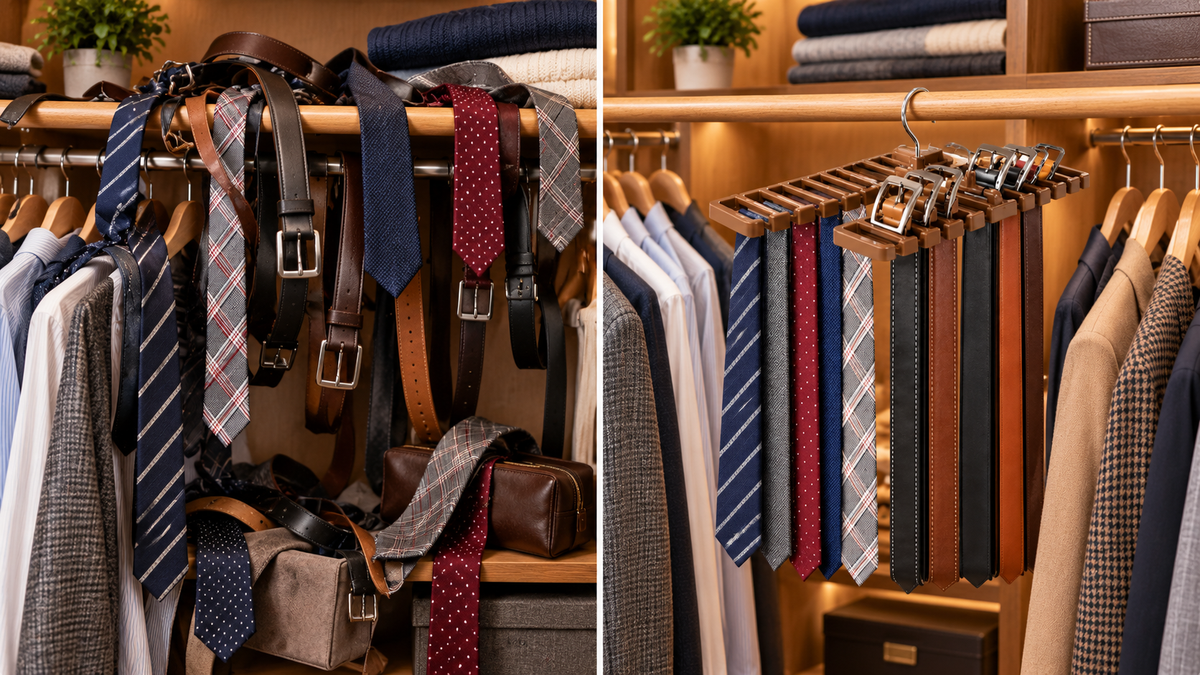 10-Slot Rotating Belt & Tie Hanger